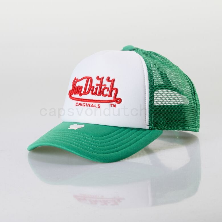 2023 Billig Von Dutch Originals -Trucker Atlanta Cap, white/green F0817888-01604 Verkauf